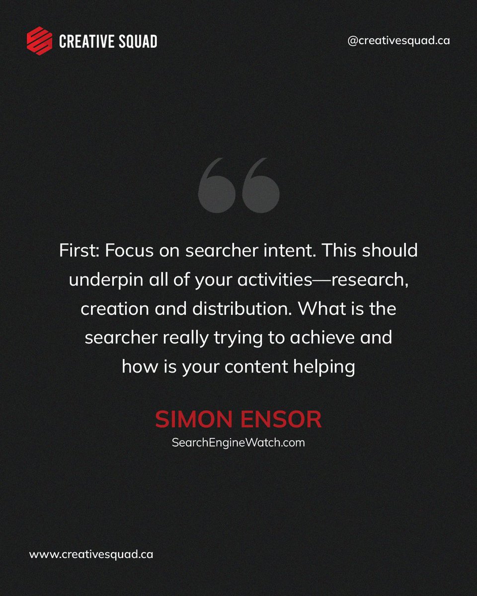 CreativeSquadCA's tweet image. Unlocking the Power of Content Strategy! 

Simon Ensor, an expert from Search EngineWatch, drops some wisdom on us!

🤔What are your users REALLY looking for? 🤔

Learn more at ➡️ creativesquad.ca🌐

#ContentStrategy #SearcherIntent #DigitalMarketing