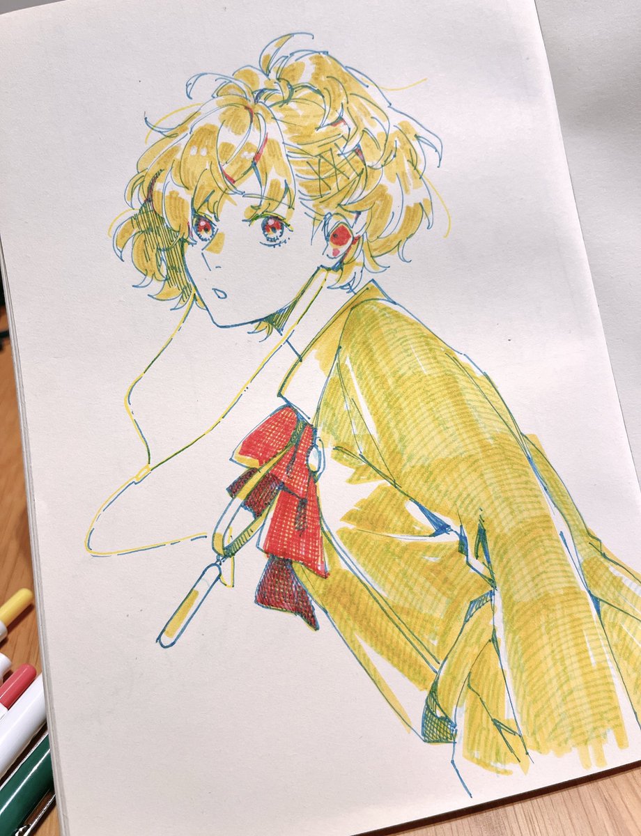 「かわいい色ペンを衝動買いしたので落書き 」|稲のイラスト