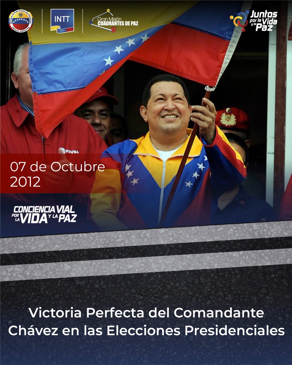 InttContigo's tweet photo. #Efemérides| Celebramos el Día de la Victoria Perfecta, así fue conocido el #07Octde2012, cuando más de 8 millones de venezolanos reeligieron democráticamente al Pdte. Hugo Chávez, por tercera vez. ¡Una batalla histórica, una batalla democrática, una batalla sin precedentes! https://t.co/vrvPKpHuAk