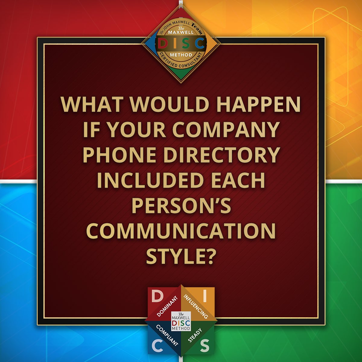 The first step in achieving effective communication is to first understand the person  you are communicating with. 

Achieve greater team performance  and results by booking a DISC workshop

Our DISC workshops are fun, engaging, and enlightening ! 

thegrowth-studio.com/disc-training