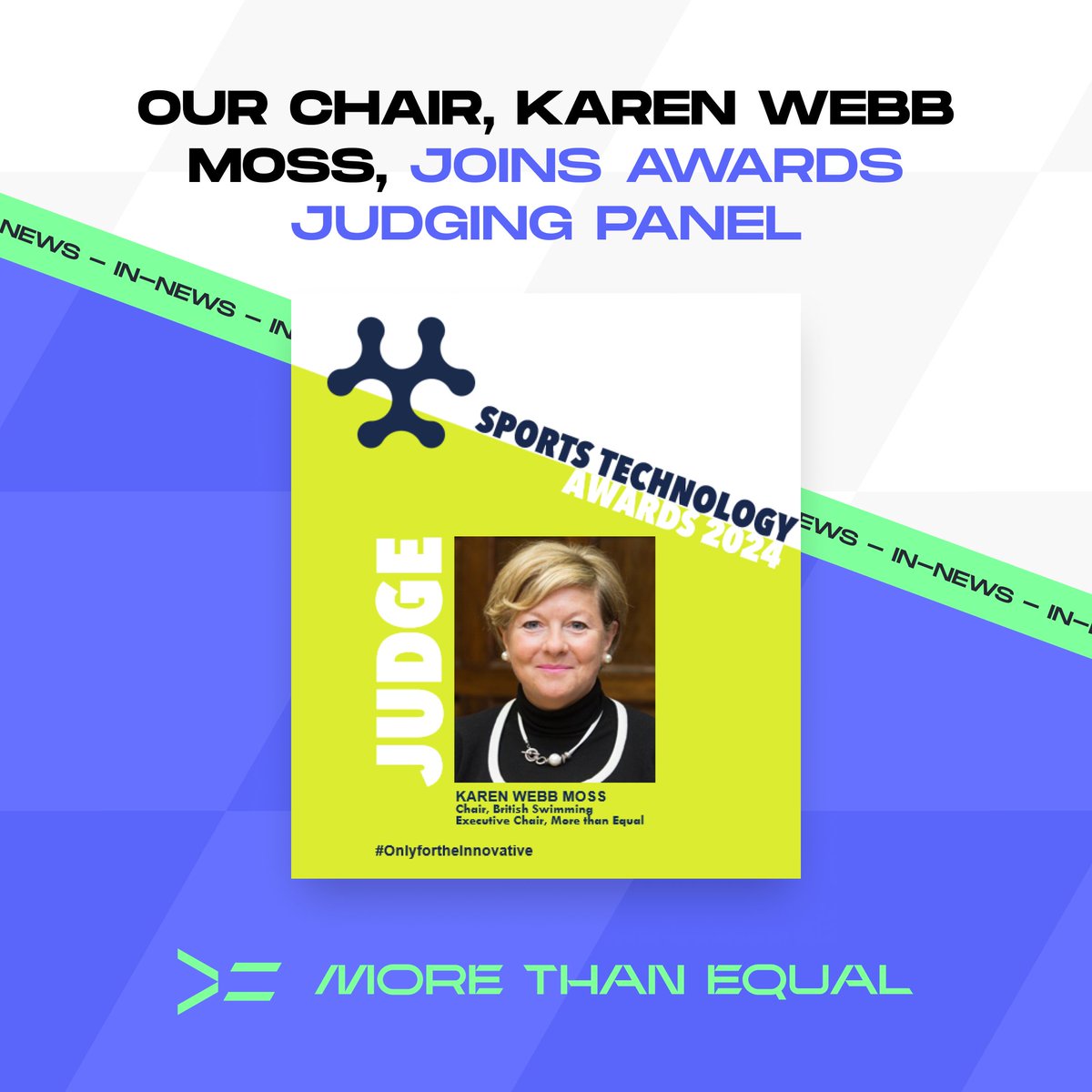 We're excited to announce that our Chair of the Board, Karen Webb Moss, will be serving as a judge for the 2024 Sports Technology Awards.

For more information, follow this link:
sportstechgroup.org/sports-technol…

#STA #OnlyForTheInnovative #MoreThanEqual #sportstechnology #sports