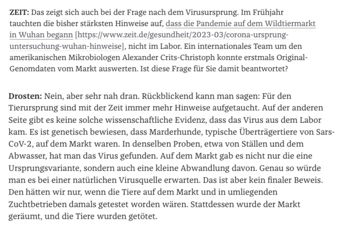corona_realism's tweet photo. Nachdem @c_drosten bereits an der anti-wissenschaftlichen #ProximalOrigin-Verschwörung beteiligt war, schwurbelt er mit Stichwortgeber @flor8i hier weiter von Zoonosen und Marderhunden, was bei Fachleuten auf dem Gebiet allenfalls noch als Außenseitertheorie durchgeht. 

(1/2) https://t.co/wMCuuz2N6J