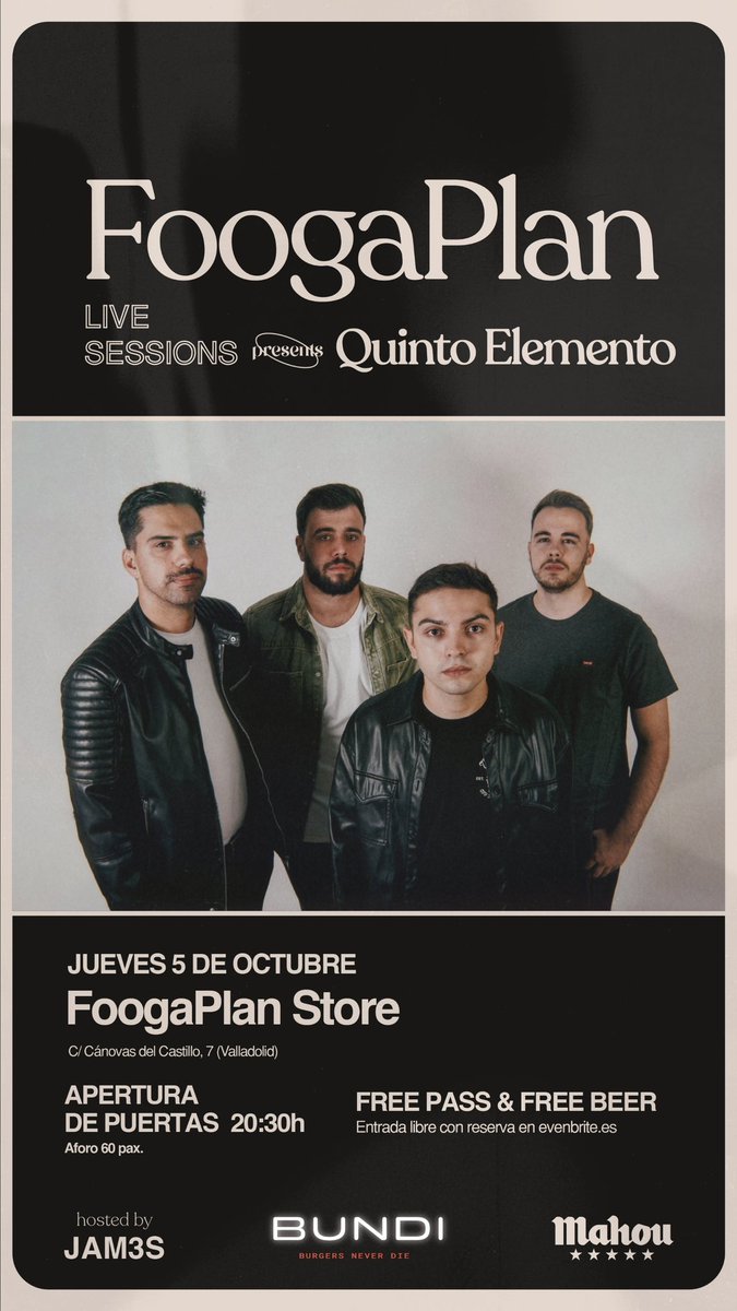 Quintoelementof's tweet photo. ¡Nos vemos hoy en @FoogaPlan! ♥️ https://t.co/oW8z5YCSu0