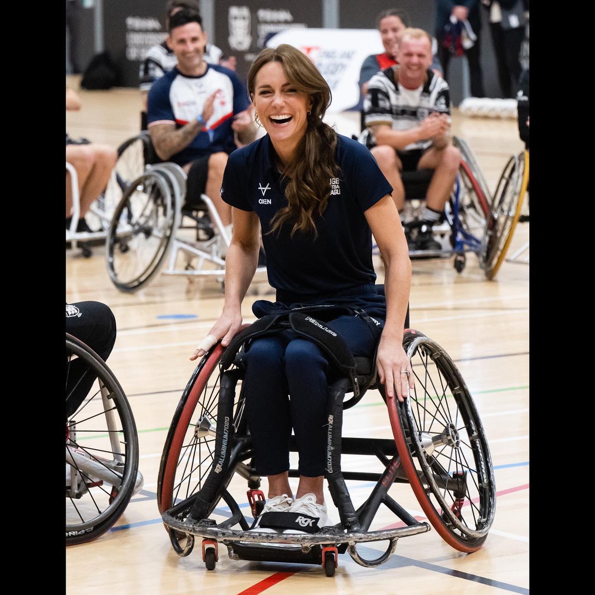 The Princess of Wales is always is always up for getting involved with playing sport and today she got stuck into a wheelchair rugby training session, facilitated by members of the world-cup winning England Wheelchair Rugby League squad. @KensingtonRoyal