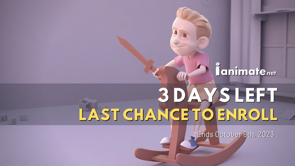 iAnimate's tweet image. Just THREE days left to seize this opportunity! ⏳ Don't let it slip through your fingers – enroll now and unlock a world of possibilities. 🚀🌟

#ianimate #animation #3dcharacteranimation #animatorsoninstagram #artschoollife #Last3Days #EnrollToday 📚💪