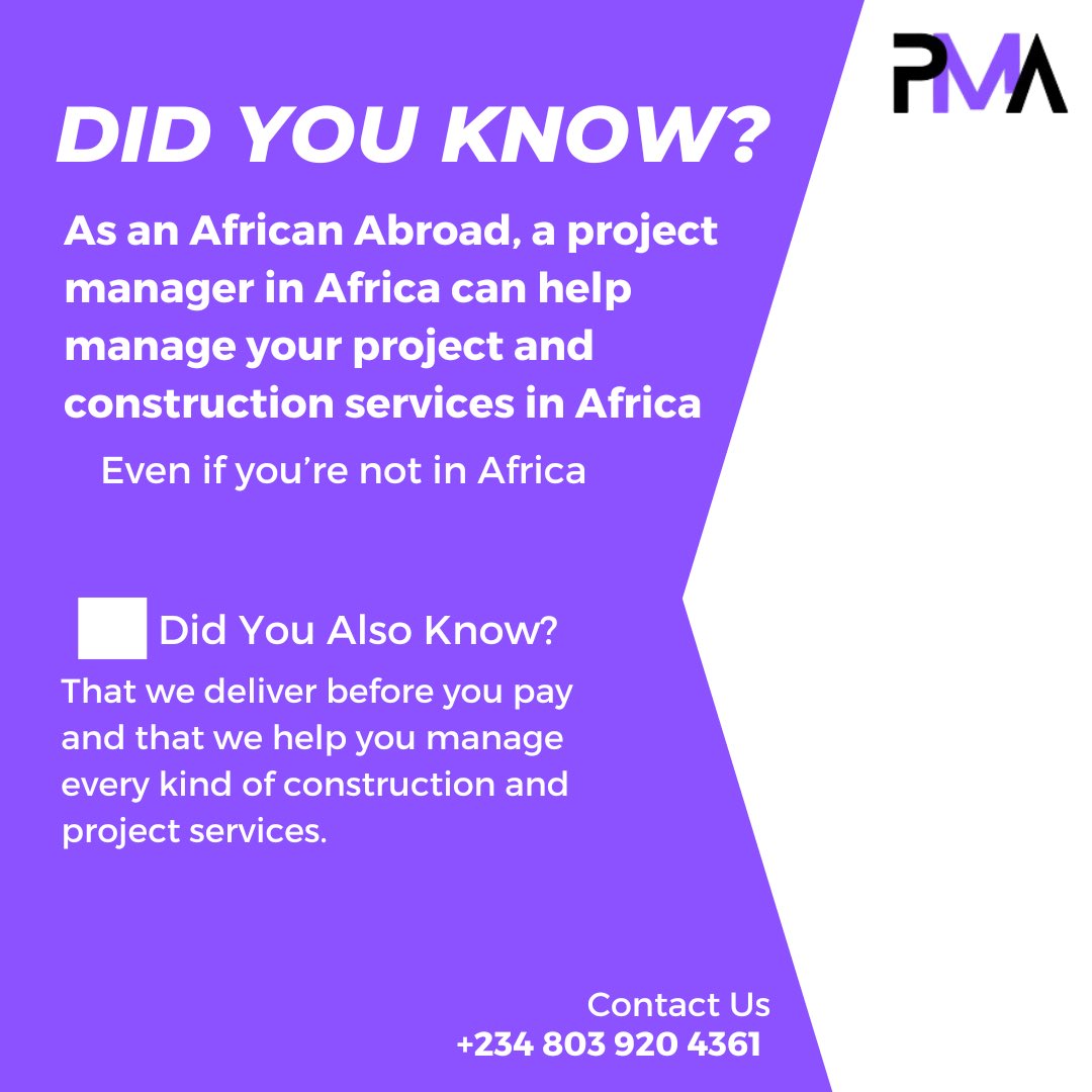 Attention African diaspora: Manage projects in Africa from afar! Experience seamless remote project management and construction services with our expert team. A game-changer: we deliver before you pay! Trust us for all your construction and project needs.

Sexyy
Arise Tv
PMAfrica