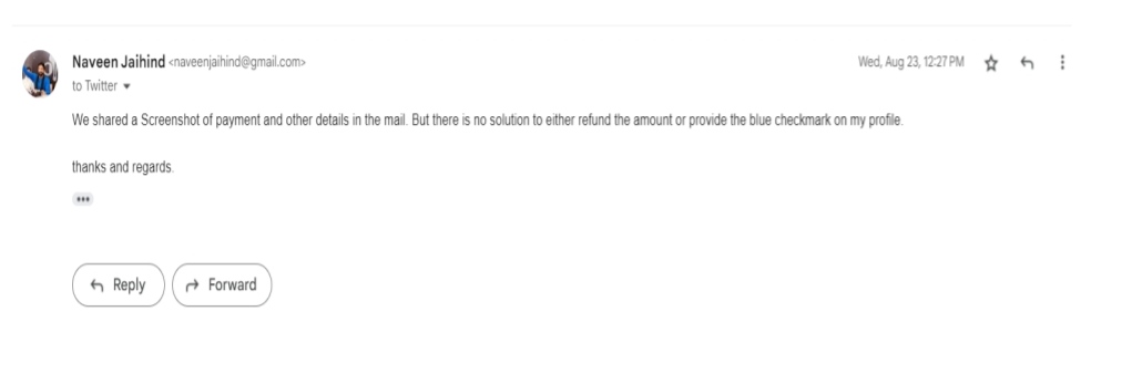 OfficeOfJaihind's tweet image. .@elonmusk @X @Support
#TwitterBlue के लिए @naveenjaihind अकाउंट के लिए हमने पुरे साल की पेमेंट की हुई है | 

 लगातार कम्पलेन की जा रही है | पर हर बार एक ref no. देकर मेल भेज देते है
मेल में सिर्फ invoice माँगा जा रहा है लिंक से, जो हम @X को भेज भी रहे है | @premium @premiumbusiness