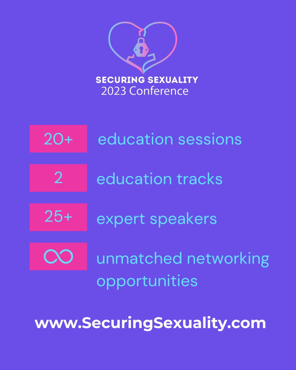 The numbers speak for themselves. 

Securing Sexuality 2023 will be 2 days jam-packed with education and networking opportunities for the #sextech industry. 

Oct. 19-20 in Detroit, MI

Wanna learn more? Head over to SecuringSexuality.com! 

#femtech #sextherapy #hackers