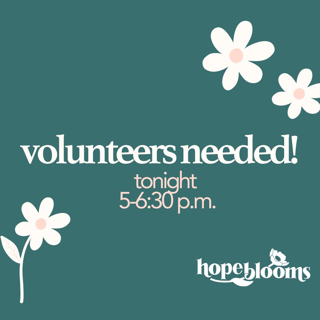 We are looking for volunteers to help make bouquets tonight!

🌹5-6:30 pm 🌹

sign up here ➡️ bit.ly/volunteerwithHB

#hopeblooms #hopebloomsnd #giveback #volunteer #spreadjoy #kindness