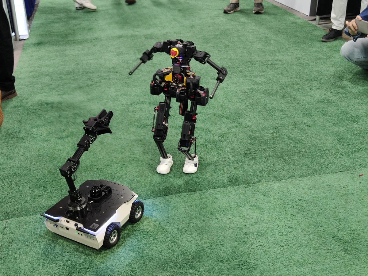 husarion's tweet image. #IROS2023, the biggest robotics research forum this fall, is coming to an end 🍁

Thank you for all the inspiring conversations! We were glad to show you the capabilities of #HusarionPanther and #ROSbot XL and explore various applications of #ROS.

Next stop: #ROSCon2023!…