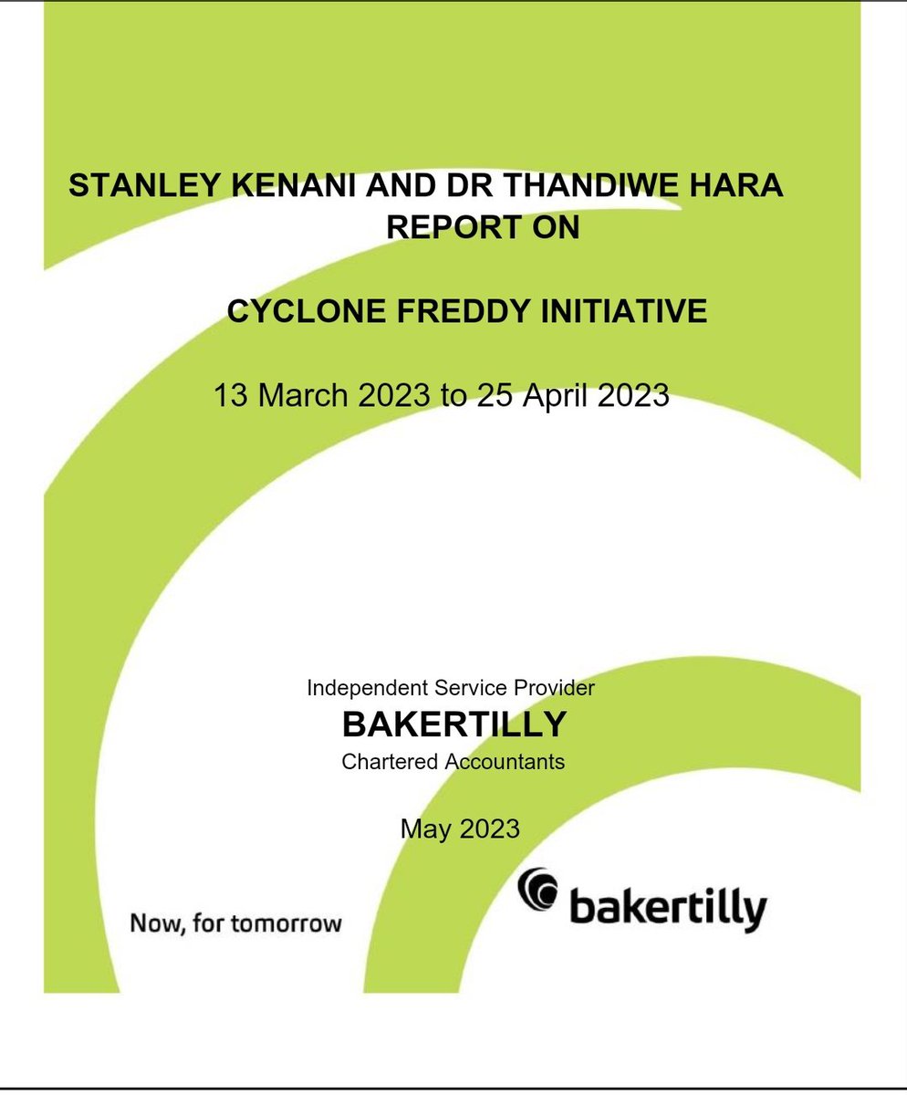 Fellow Malawians: Six months ago you gave us K204 million to respond to cyclone Freddy. Today, Bakertilly has finalized the audit, and we're releasing it to the public tonight. Thank you for entrusting us with your money. Thanks to Bakertilly for volunteering to audit the funds.