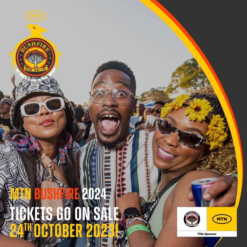MTNBushfire's tweet photo. MTN Bushfire 2024 tickets go on sale 24th October 2023! 💃

Are you ready to #BRINGYOURFIRE? 🔥

Stay tuned to our social media or check out the website, https://t.co/KN0sBTN1Qh, for updates.

#REIGNITETHEFIRE
#MTNBUSHFIRE2024 https://t.co/QrR1dUVWFq
