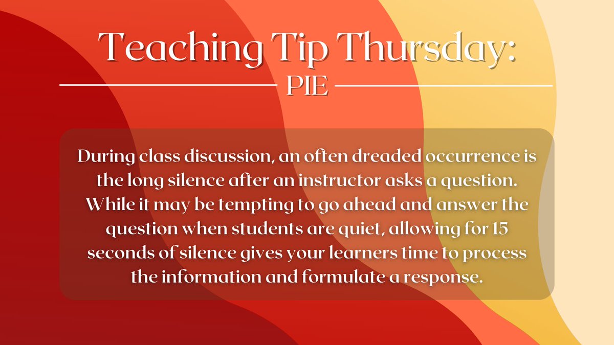 Today's PIE Teaching Tip!