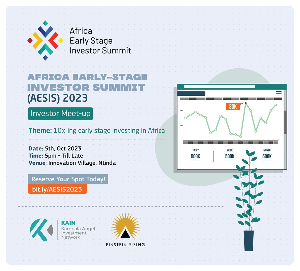 TheVillageUG's tweet image. The #AESIS 2023 investor Kampala meet-up is here! 

If you&apos;re an early-stage investor in Kampala and are eager to network and engage in insightful discussions on strategies that accelerate progress and promote impactful investments in African startups, this event is for you! Come…