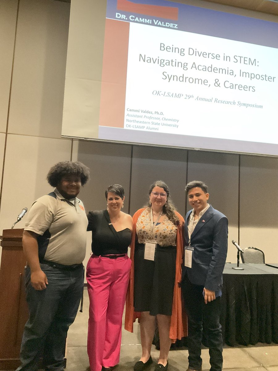 DrCammiValdez's tweet photo. Loved presenting on “Being Diverse in STEM: Navigating Academia, Imposter Syndrome, and Careers” at 29th Annual OK-LSAMP Research Symposium @okstate ! #lsamp @OKLSAMP #oklsamp #diversityinstem #latinainstem #womaninstem #mentoring #mentoringmatters #valdezlab #fightingblindness https://t.co/yUSpZaDYKt