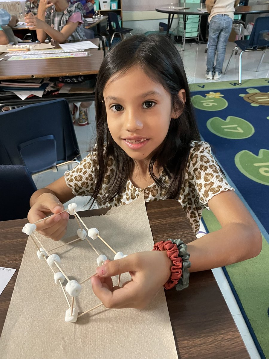 MSerna116's tweet photo. We are creators!!! Composing and decomposing 3D shapes with marshmallows and toothpicks. @NISDMichael #teammichael https://t.co/w011gU0ybC