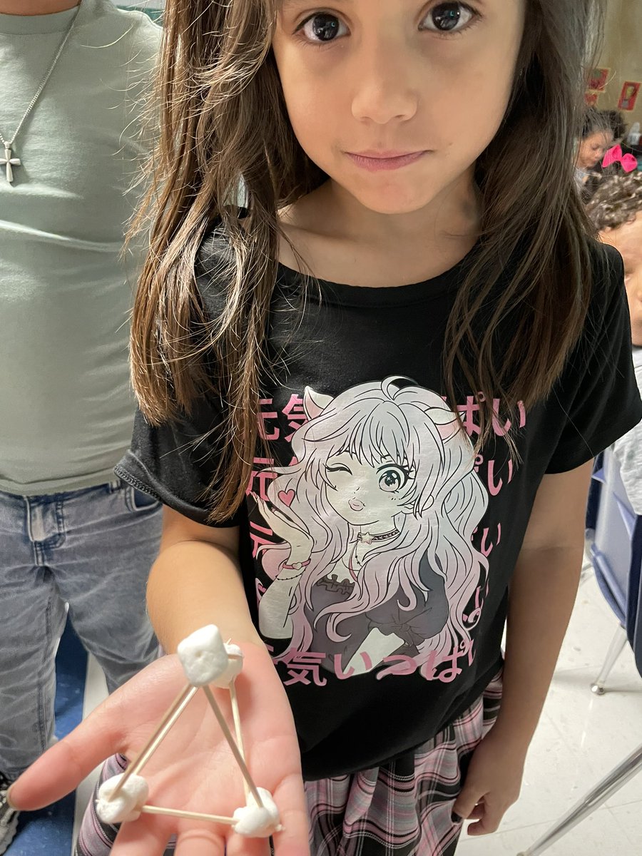 MSerna116's tweet photo. We are creators!!! Composing and decomposing 3D shapes with marshmallows and toothpicks. @NISDMichael #teammichael https://t.co/w011gU0ybC