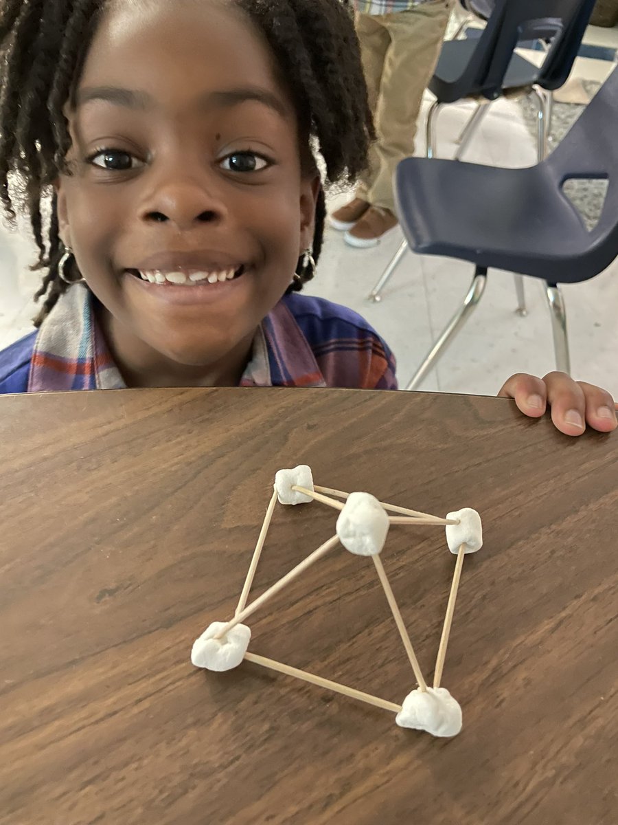 MSerna116's tweet photo. We are creators!!! Composing and decomposing 3D shapes with marshmallows and toothpicks. @NISDMichael #teammichael https://t.co/w011gU0ybC