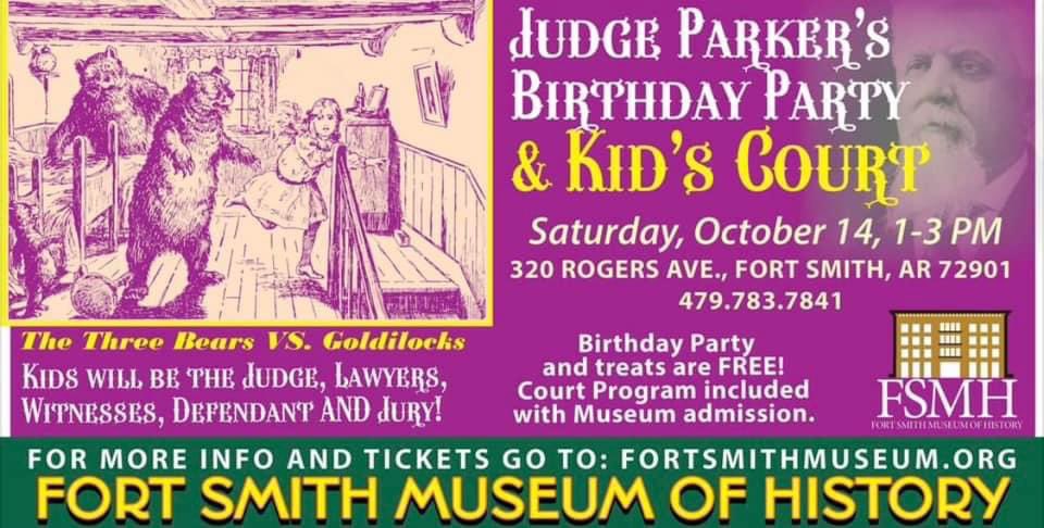 FSMuseumHistory's tweet image. celebrate his birthday with a kid’s court and birthday treats! 

RSVP/Register for tickets at fortsmithmuseum.org 

#fortsmithmuseumofhistory #fortsmithhistory #ExperienceFS #godowntownfs #fortsmitharkansas #alphonsotrent #judgeparker