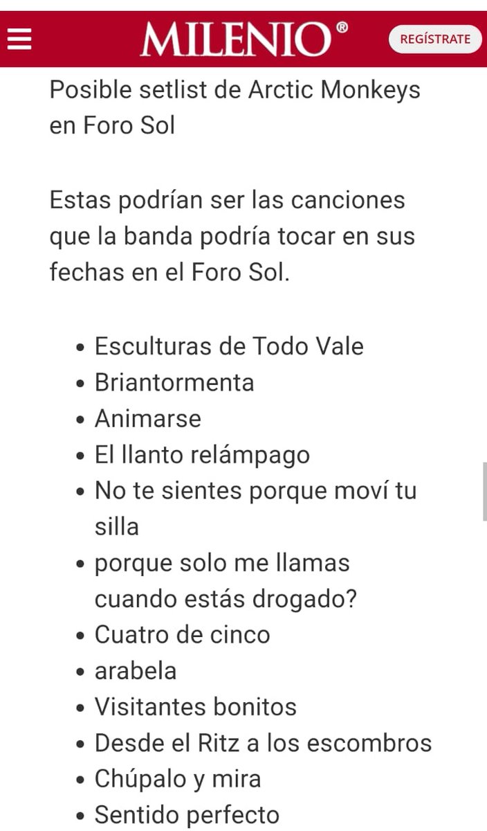 RatioMonkeys's tweet photo. Está un poco raro el setlist posible de AM para el Foro Sol. https://t.co/C4tvvkjvLF