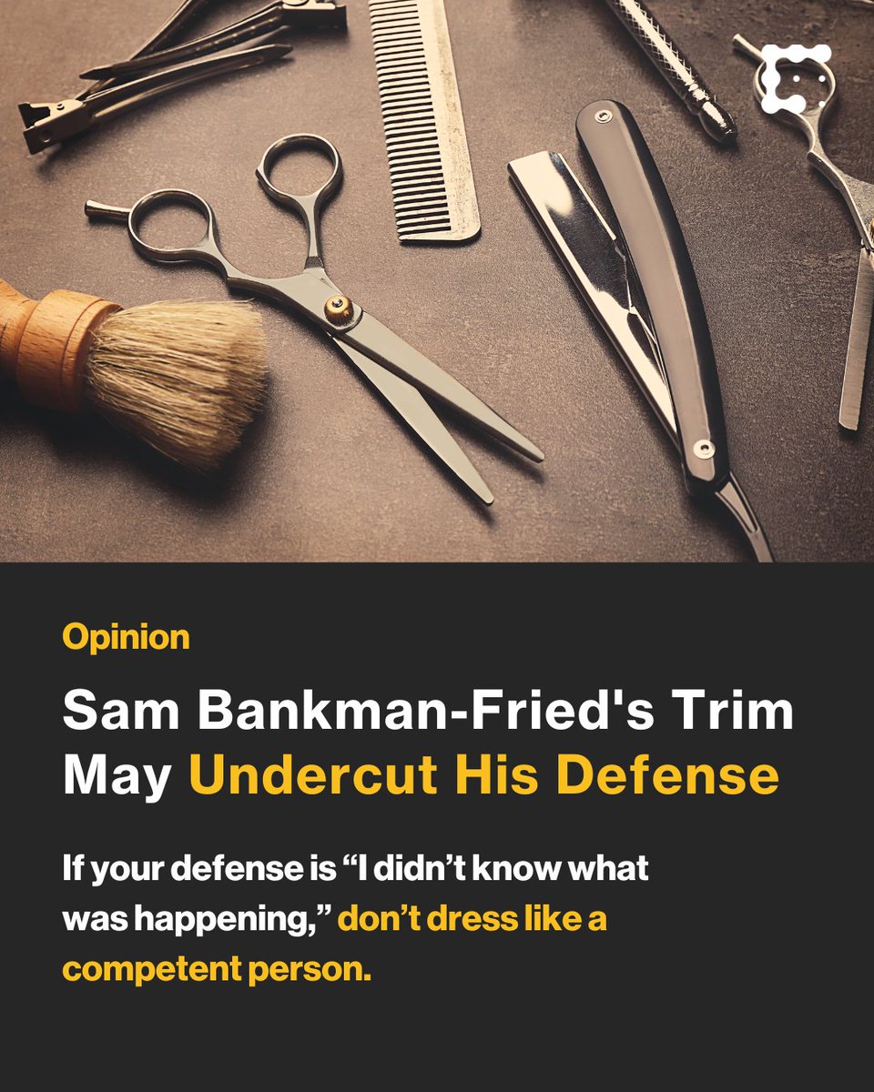 When he showed up in court <a href="/SBF_FTX/">SBF</a> was unrecognizable. No more tousled just-out-of-bed hair. No more power-play Bermuda shorts signaling f**k-you wealth.

But the key question, <a href="/btschiller/">Ben Schiller</a> writes, is "Does it do SBF any good at this stage?"
coindesk.com/consensus-maga…
