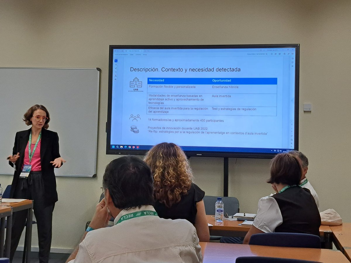 ingridnf's tweet photo. ☝🏻Presentant el projecte #reflip de la @UABBarcelona al #encuentrorecla23
🤩 Molta compartició d’experiències sobre #aulainvertida 
🧐 Interessants reflexions sobre #impacte i #avaluació https://t.co/eZgaYqnHfM