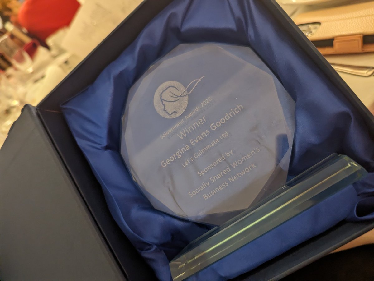 Bloody heck, only gone and won Solopreneur of the Year Award with <a href="/WomanWhoUK/">Woman Who</a> 
Always pushing to improve <a href="/LetsCulminateUK/">Let's Culminate</a>