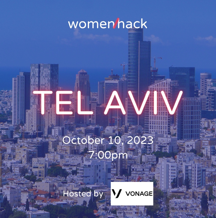 womenhack's tweet photo. Excitement is building up for WomenHack - Tel Aviv! 
We can’t wait to see you on 10th October 2023 at 7:00pm. Get ready to connect, learn, and innovate with us and our amazing host, Vonage!
See you there! 🚀
#DiversityInTech #TechNetworking #telavivtech #telaviv #womenintech https://t.co/j73Xxc61dd