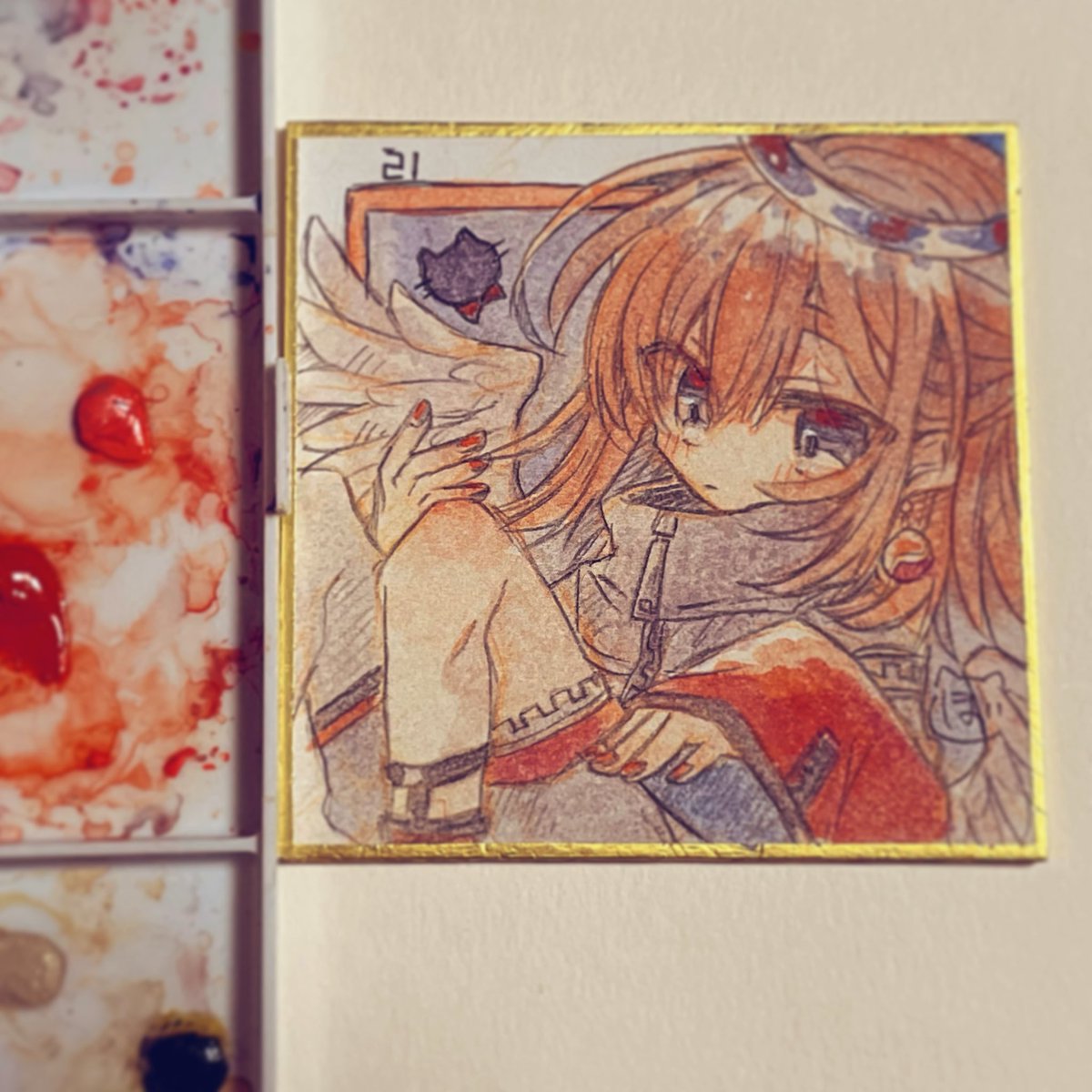 21日目はめーくん(瑪瑙)
食べ物はなし。
天使の日が昨日って知って今日急いで描きました。
 #水彩強化マラソン2023 