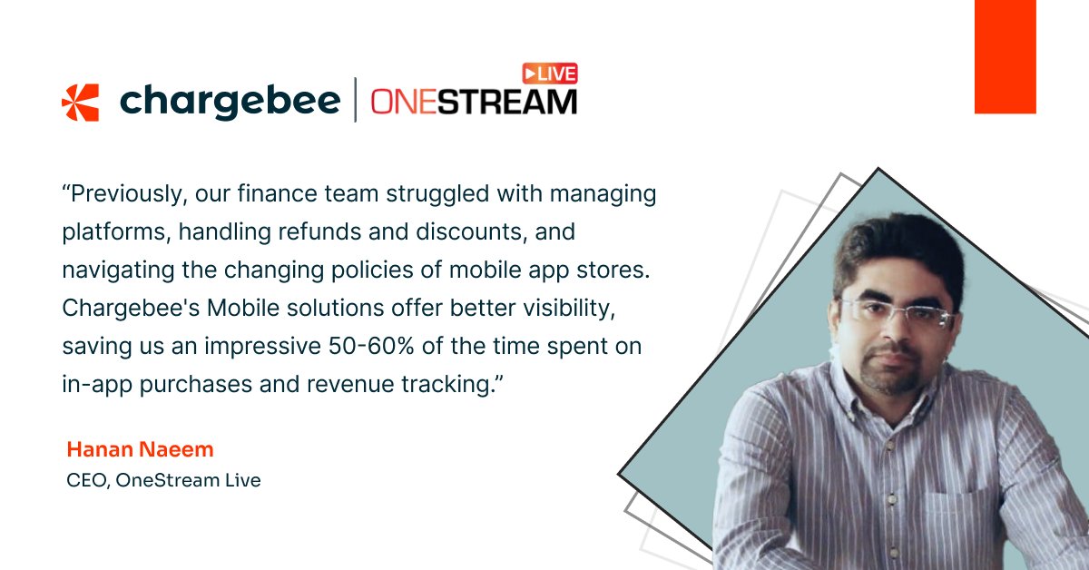 chargebee's tweet photo. Discover how @onestreamlive streamlined cross-channel subscription management for 500K+ users with @Chargebee.
Learn how they consolidated subscription data, boosted time efficiency, and enhanced operational savings. Read more: https://t.co/NhzHvX6Wdk
#ScalewithChargebee https://t.co/qom3ptFkz6