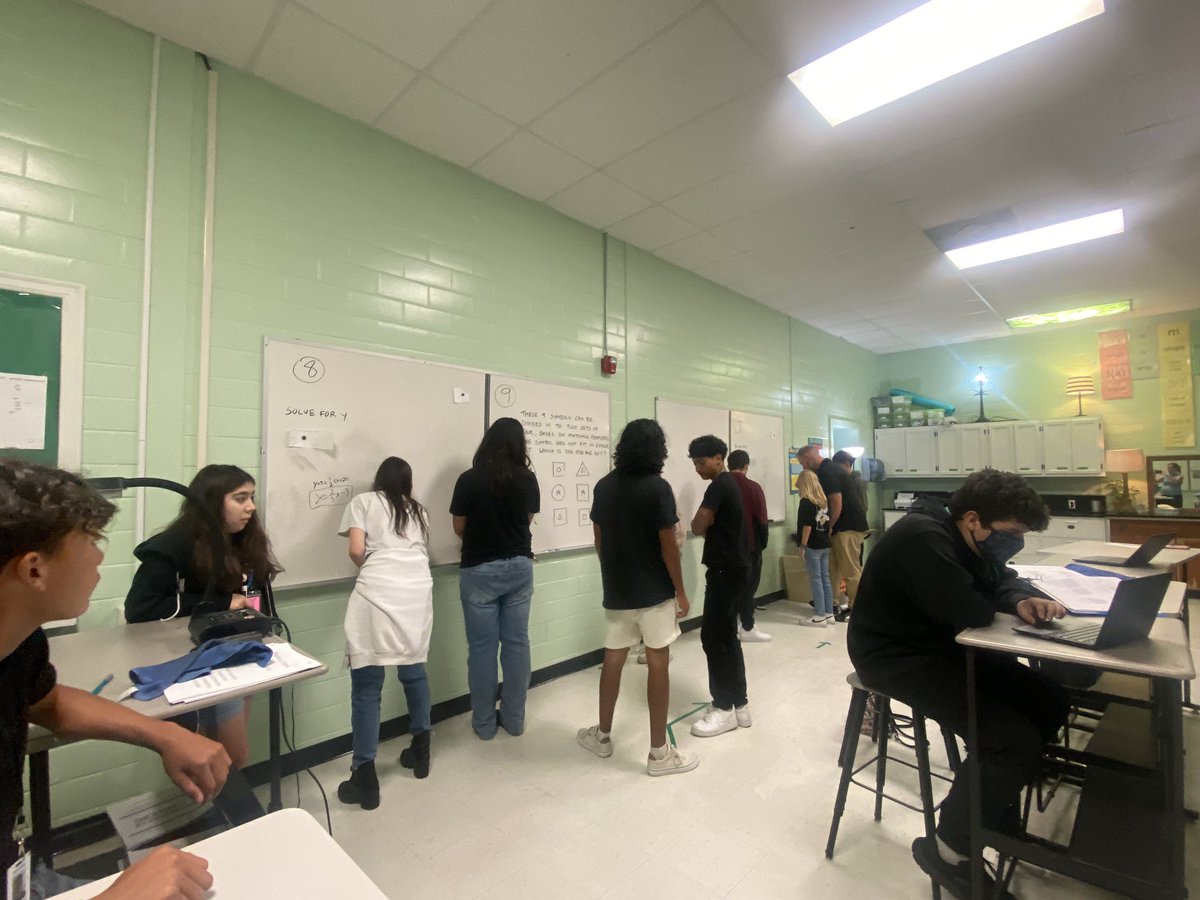 AmberLadd15's tweet photo. Showcasing math stations at RFHS!  Great collaboration, feedback, and co-teaching going on! #RFHSShowcaseDay https://t.co/UK8zRPOmvJ