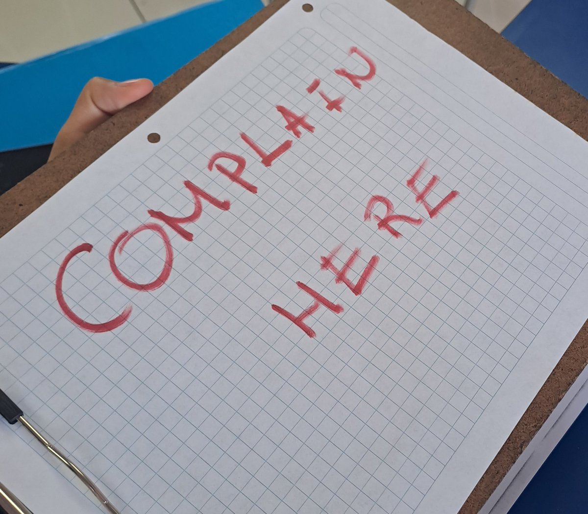 Good morning, I complain about somebody.
