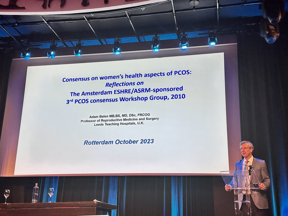 Our very own Professor Adam Balen giving one of the opening presentations at the meeting to mark the 20th anniversary of the Rotterdam criteria for the diagnosis of #PCOS <a href="/BalenAdam/">Adam Balen</a> #eshre #fertility #infertility #IVF