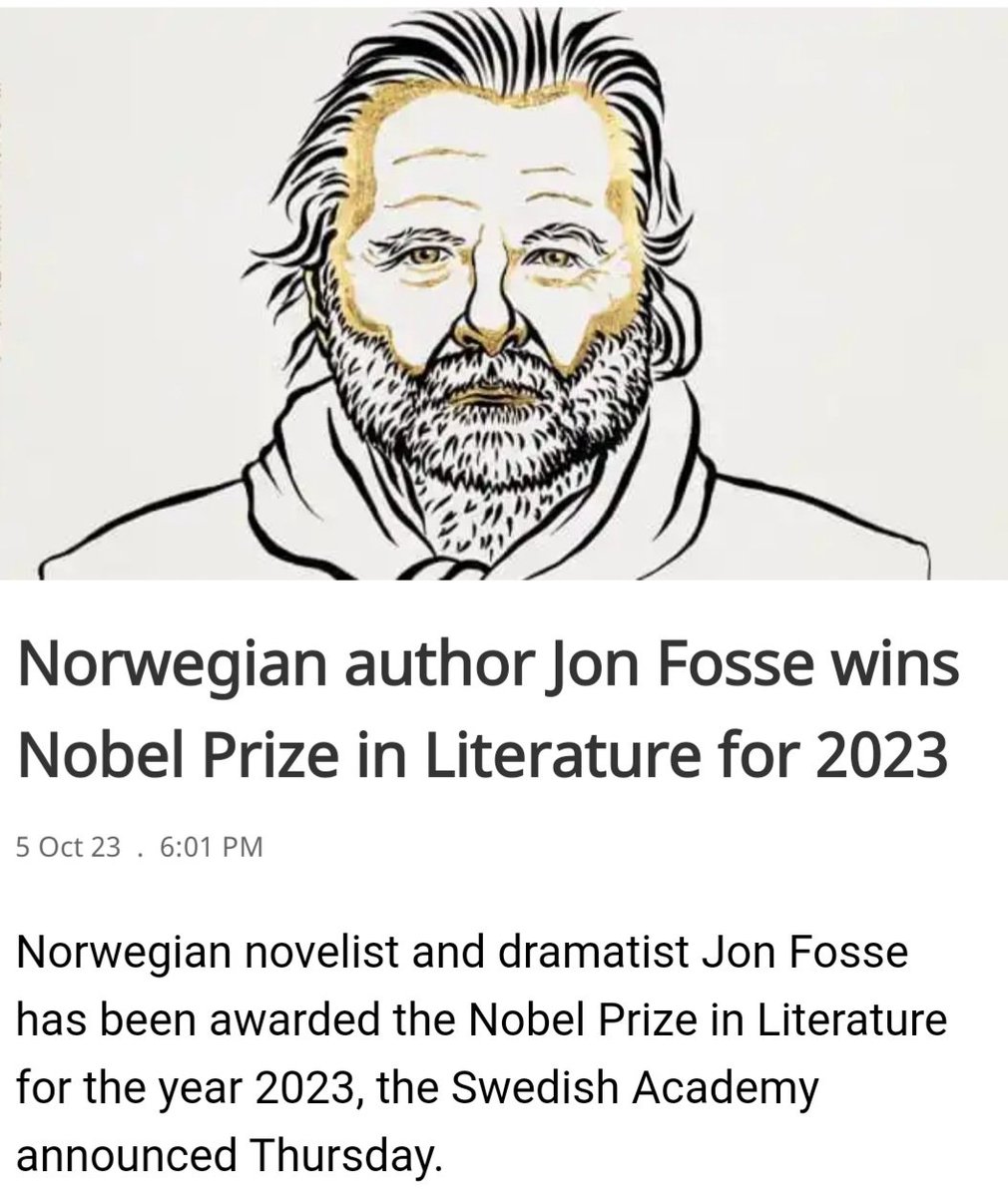 #NobelPrize 
#NobelPrize2023 
#Literature 
#LiteraturePosts 
#JonFosse