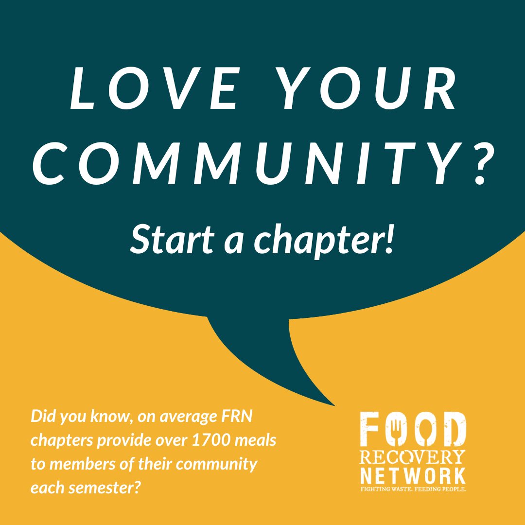 Let's fight food insecurity both on campus and in your community, start a chapter today! ✨ . Sign up here to learn how to start a chapter 👉 foodrecoverynetwork.org/students-feedi… . #fightfoodwaste #foodrecovery #foodrecoverynetwork #foodwaste #frn