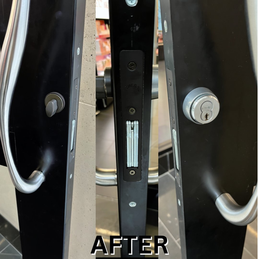 From a custom gate installation to adding a lock at Sephora, here are some recent before-and-after shots. #locksmithing #locksmithlife #lockinstallation