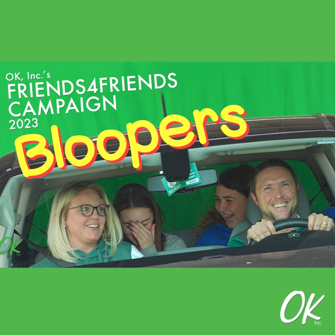 Check out the blooper reel from this year's Friends4Friends Campaign Short Films on youtube.com/okinc!