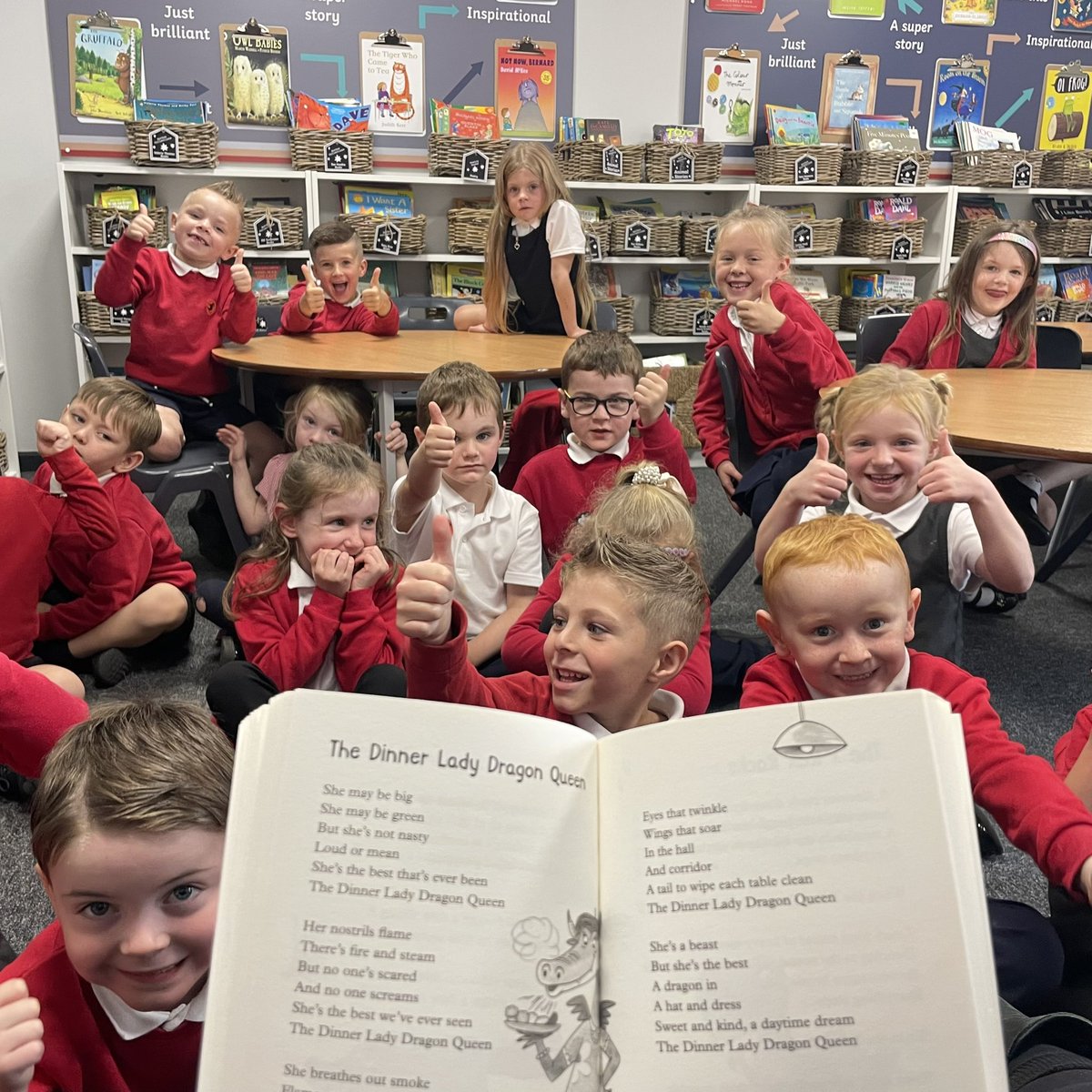 AnParkInfants's tweet image. We have enjoyed reading some poems today in the school library. We particular liked The Dinner Lady Dragon Queen by Paul Cookson #apiclass3 #NationalPoetryDay @WhiteWoodsPAT1