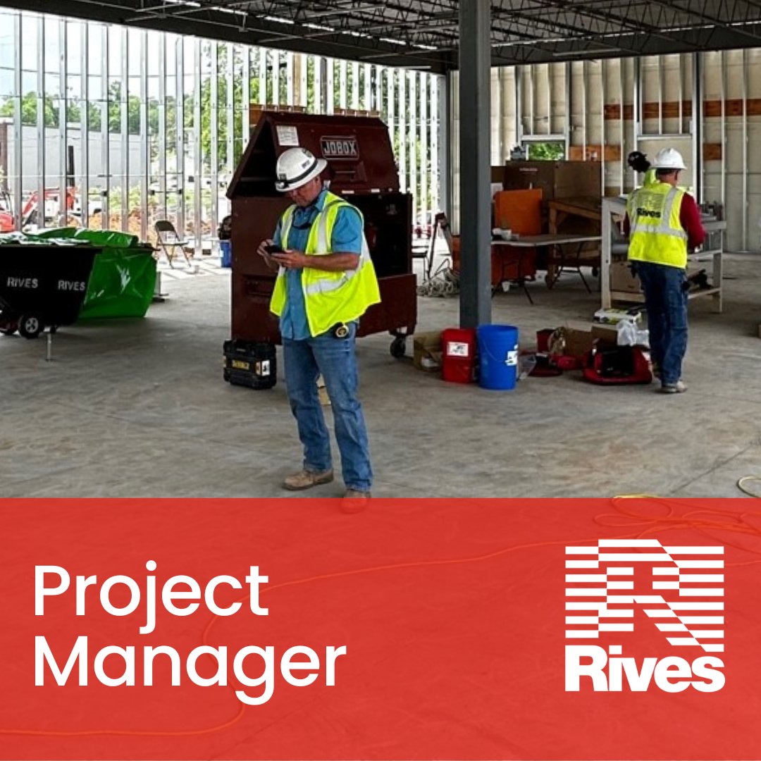 Project managers are essential in seeing a task through from front-end planning to completing a project. As a project manager, you get the opportunity to oversee several aspects of construction &amp; ensure that each proposal becomes a reality. #CareersinConstructionMonth #Rives