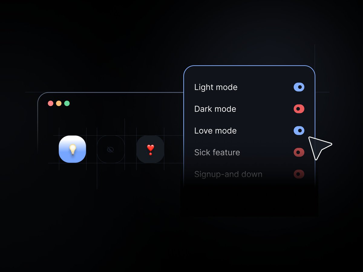 How would my app behave with this feature? 
Or without? 

Don’t get too excited, but with our little killer widget you can turn a feature on and off when working locally 😎
And voilà!!!🪄

No need to touch your code, or affect your teammates. 🥹

<a href="/UnrevealedHQ/">Unrevealed</a> at your service 🫡