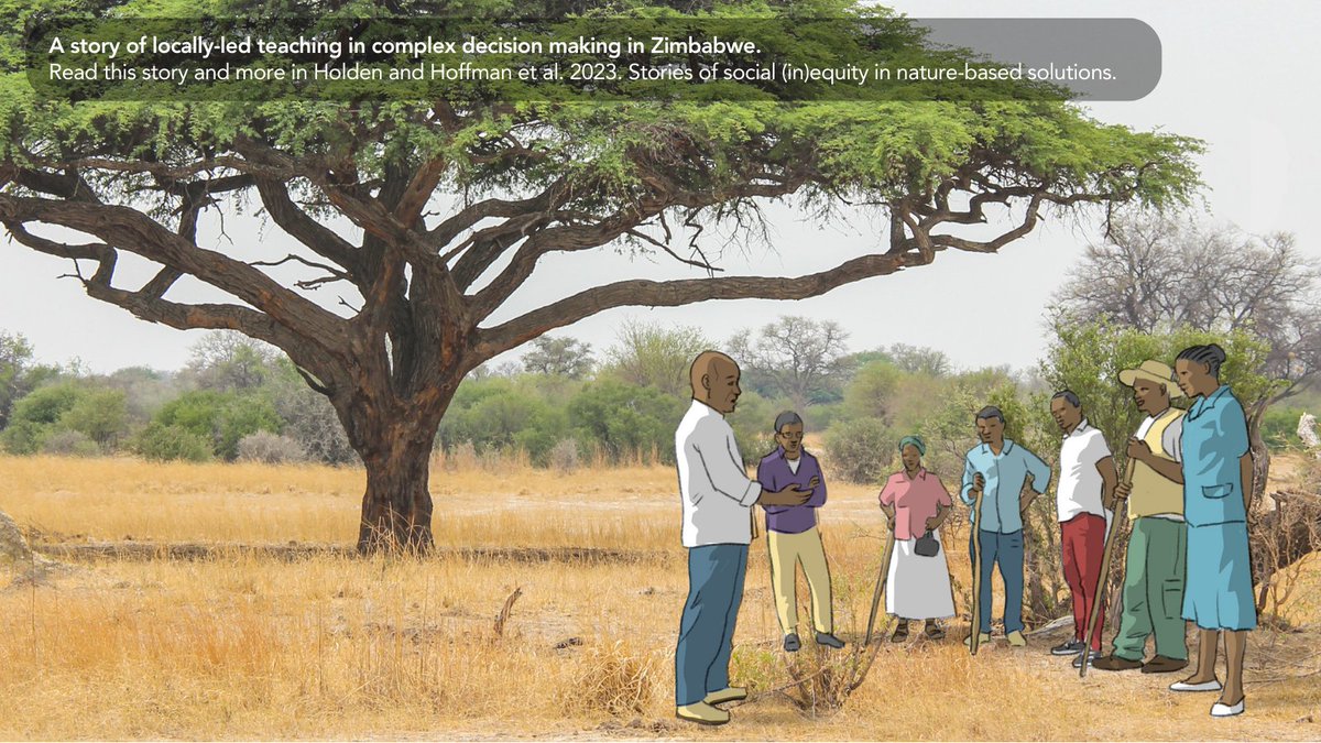 Our storybook of #socialequity in #naturebasedsolutions shares stories of building capabilities for participation in land management in South Africa, and locally-led teaching in complex decision making in Zimbabwe. Read them here: tinyurl.com/dj42hxza