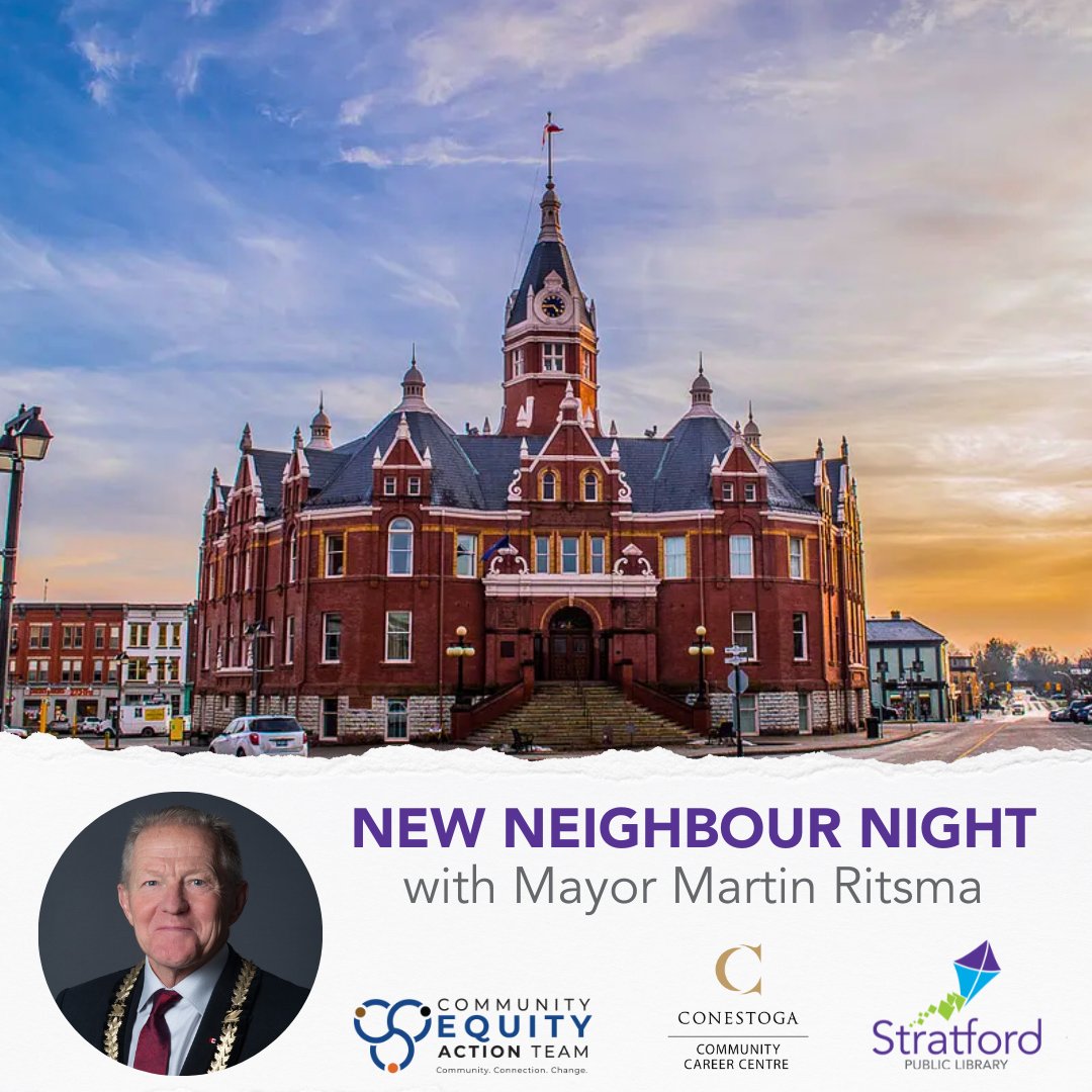 Stratford Public Library (@splibrary) on Twitter photo Mayor Martin Ritsma will be our special guest at the next New Neighbour Night! Join us Wed, Oct 11, 6:30-8 on the main floor of the library where he will answer your questions and make you feel welcome in <a href="/cityofstratford/">cityofstratford</a>.
▶ splibrary.ca/newneighbourni… Mayor Martin Ritsma will be our special guest at the next New Neighbour Night! Join us Wed, Oct 11, 6:30-8 on the main floor of the library where he will answer your questions and make you feel welcome in <a href="/cityofstratford/">cityofstratford</a>.
▶ splibrary.ca/newneighbourni…