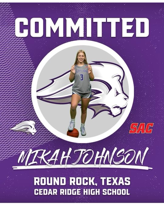 100% committed🤞 Thank you <a href="/CoachJKite/">Coach Jorden Kite</a> <a href="/coach_sons/">Mike Sons</a> for the opportunity and thank you <a href="/CedarRidgeWBB/">Lady Raiders</a> and <a href="/BasketballLone/">Gene Smith</a> for helping me get here. Go lions💛💜
