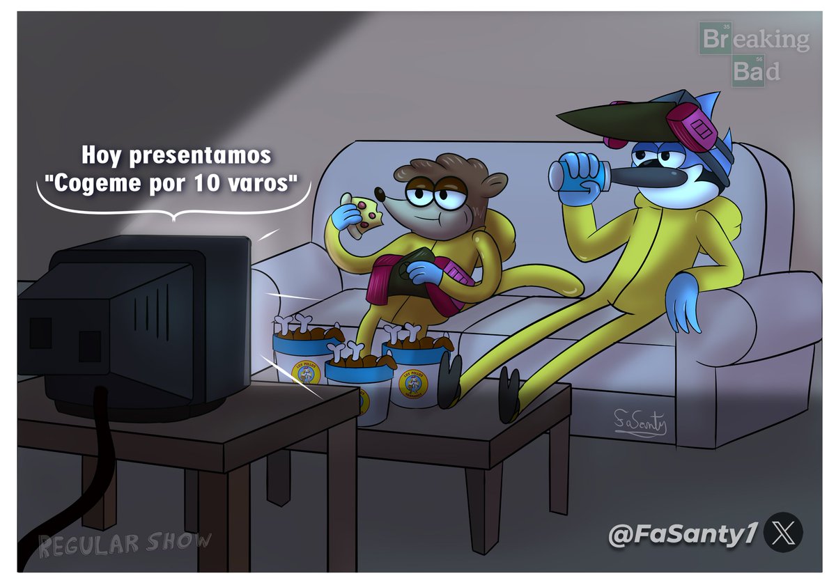 MrFantasyxd's tweet photo. 5. Mordecai and rigby (#breakingbad)

On day 5 I drew Mordecai and Rigby with the yellow Breaking Bad suits.
I hope you like it friends :D.

#fanart #day5 #inktober2023day5 #inktober2023 #mordecai #rigby #regularshow #breakingbad https://t.co/s4tiduFSL8