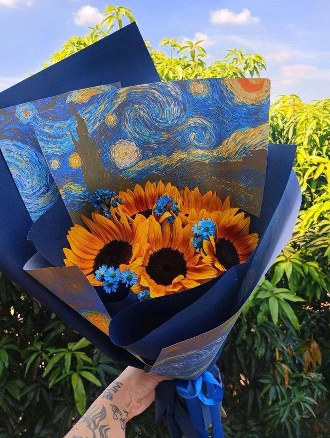 un ramo de flores de Van Gogh.