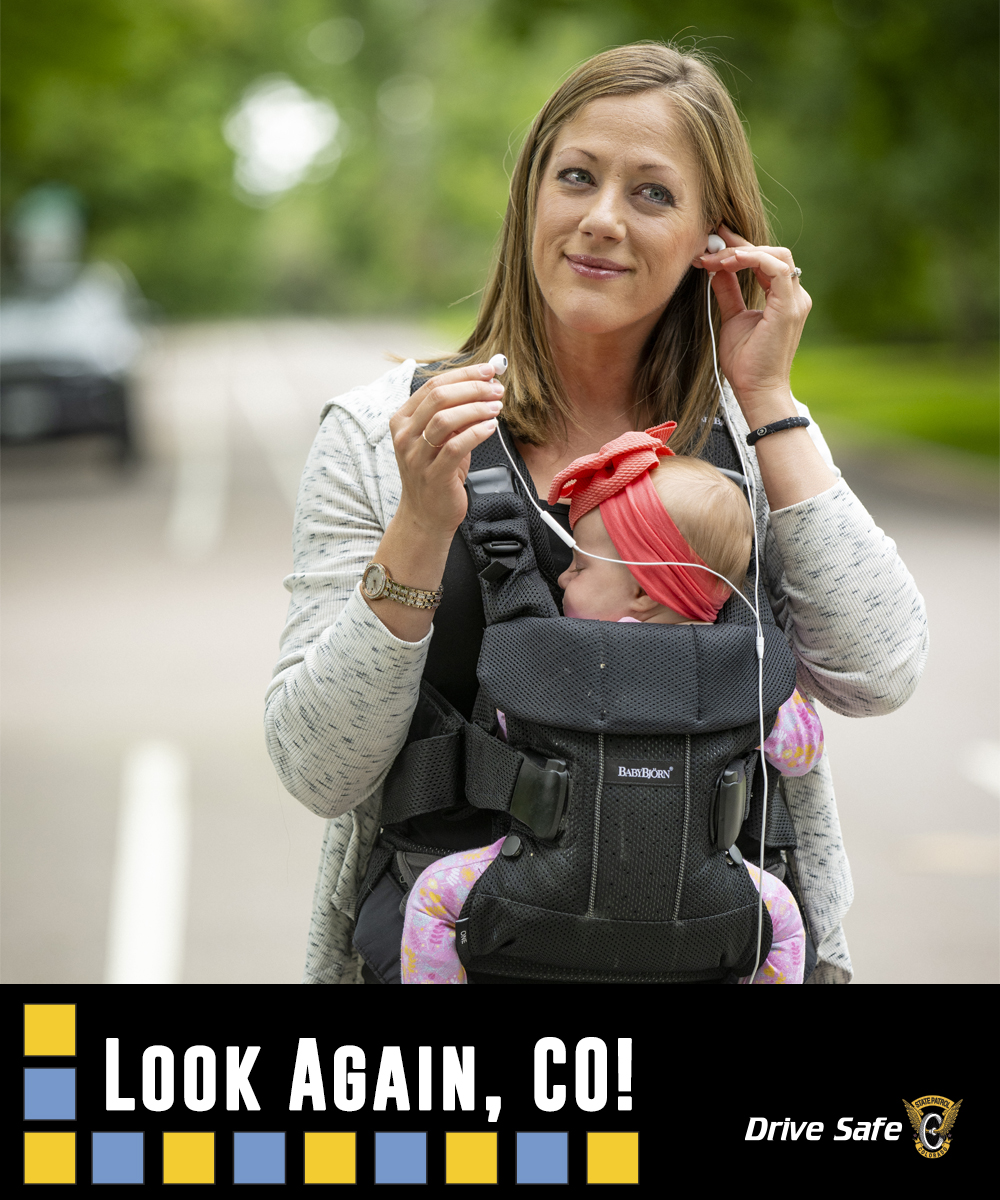 CSP_News's tweet image. Unplug! Stop, Look, and Listen before crossing the street. As of September 30, there were 87 pedestrian fatalities on Colorado roadways, up from 78 at this time last year.

You need all your senses to warn you of danger.