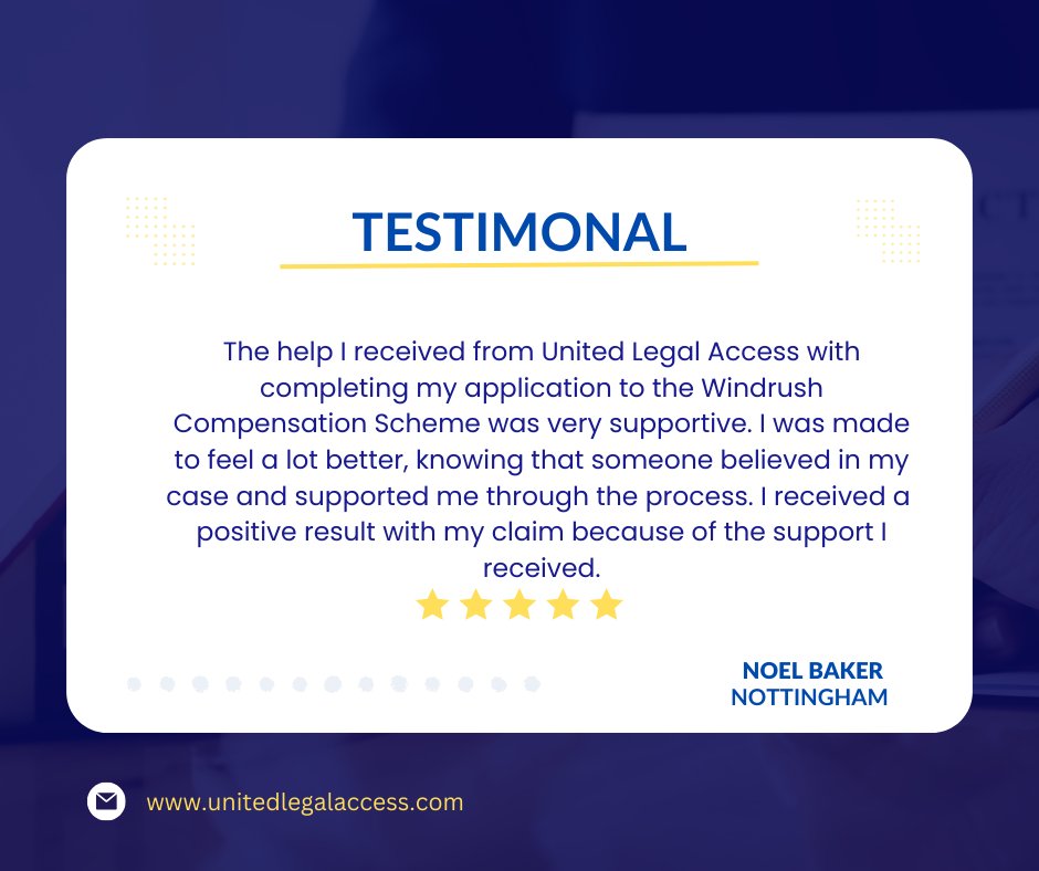 We love hearing incredible feedback like ths people from people we've assisted. Our aim is to make legal assistance easily accessible for people affected by the #windrushscandal. We provide both in-person and remote pro bono support.