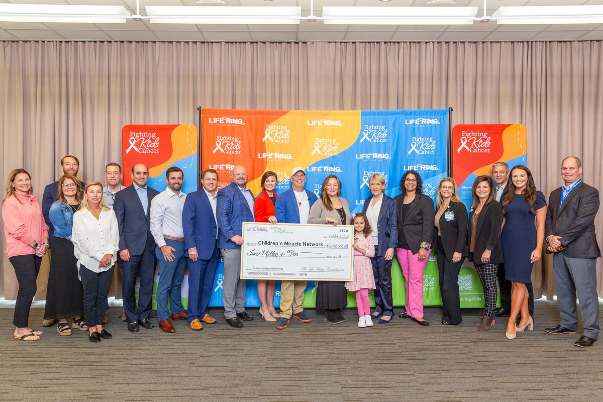 Today we pledged $2 million to @CMNHospitals. THANK YOU @CarilionClinic for your partnership & helping to transform care for children diagnosed with cancer & blood disease in SW VA. We must speak for the kids! #FightingKidsCancerSWVA