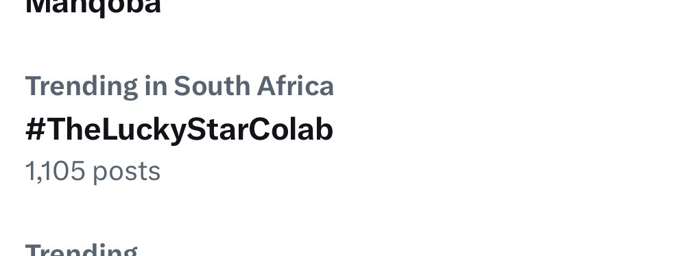 #TheLuckyStarColab has been on for 15 mins and we are already trending!!! Come on man😭😭👏🏽👏🏽📺🔥