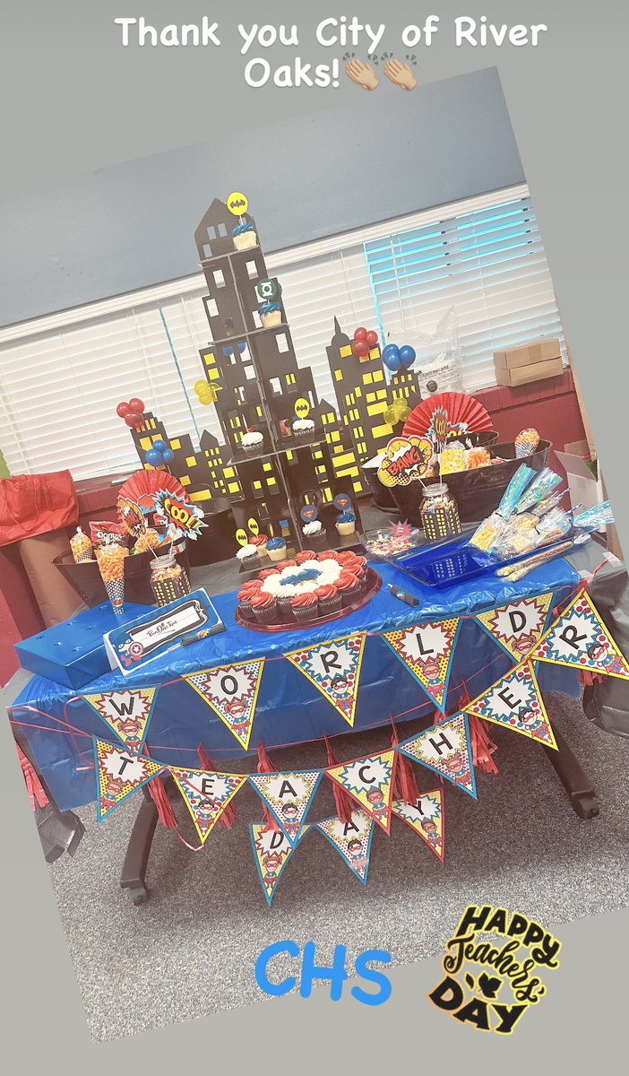 Thank you!!#RiverOaks 👏🏼
for the yummy  treats 🍬
#NationalTeachersDay 
#CastleberryHigh 
#CastleberryISD